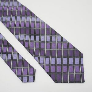 Pronto‎ Uomo Gradient Purple Check Jacquard Woven Silk Tie